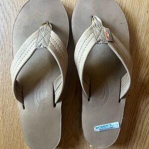 Rainbow Women's Tan Flip Flops